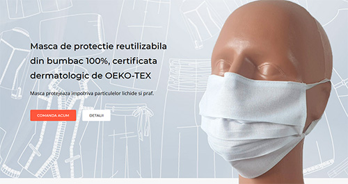 Masca de protectie reutilizabila din bumbac 100%